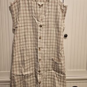 Lou & Grey Checkered Linen Top